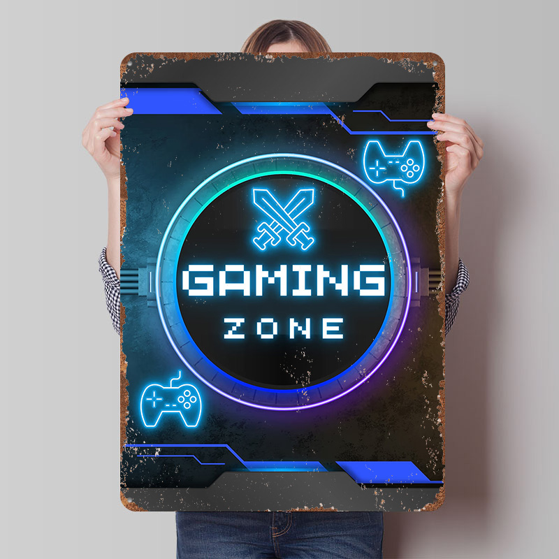 Retro Gaming Zone - منطقة الألعاب - ملصق ديكور غرفة