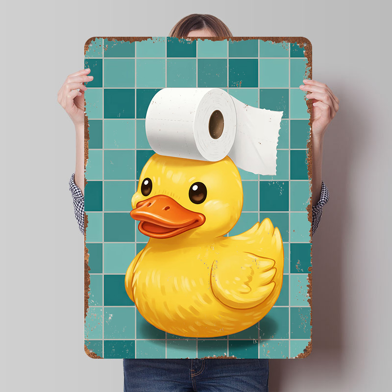 Retro Gaming Wallpaper - لافتة معدنية عتيقة مخصصة بتصميم بطة