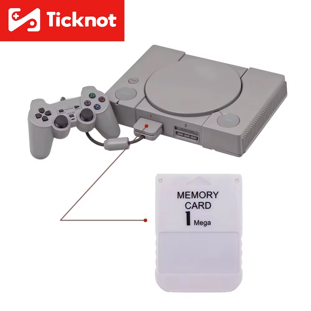 Memory Card Ps1 - بطاقة ذاكرة TicKnot سعة 1 ميجابايت،