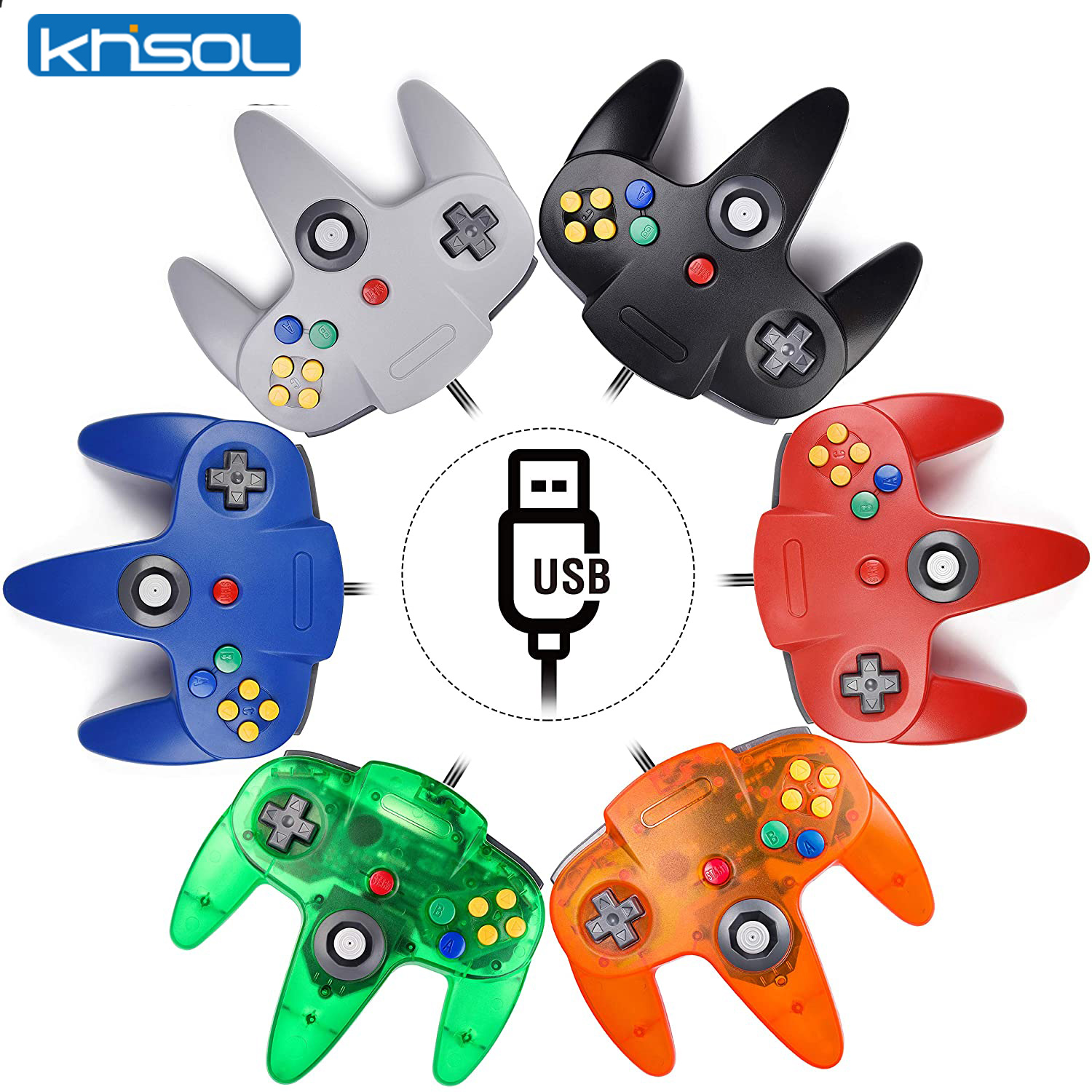 Retro Gaming Com - N64 تحكم كلاسيكي USB سلكي عن