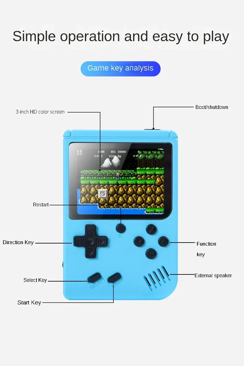 جهاز ألعاب محمول بشاشة LCD ملو - مراجعة Retro Gaming Device وسعره