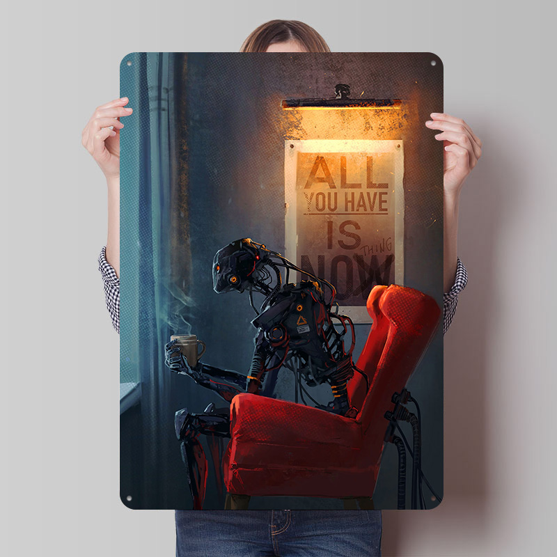 لافتة معدنية بتصميم 'Now Nothi - مراجعة Retro Gaming Now وسعره