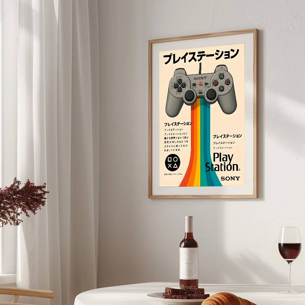 ملصق جداري بتصميم خطوط قوس قزح - مراجعة Retro Gaming Wallpaper وسعره